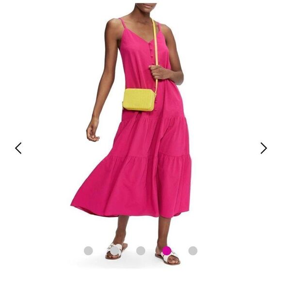 Ted Baker Luaan Button Through Cami Dress Deep Pink Size 2 - US 4-6 - Picture 1 of 11